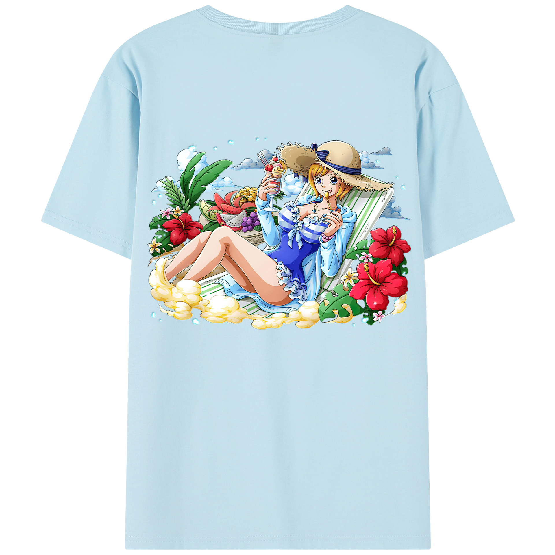 ワンピース ナミ ONE PIECE Nami 綿100％半袖Tシャツ（背面プリント）